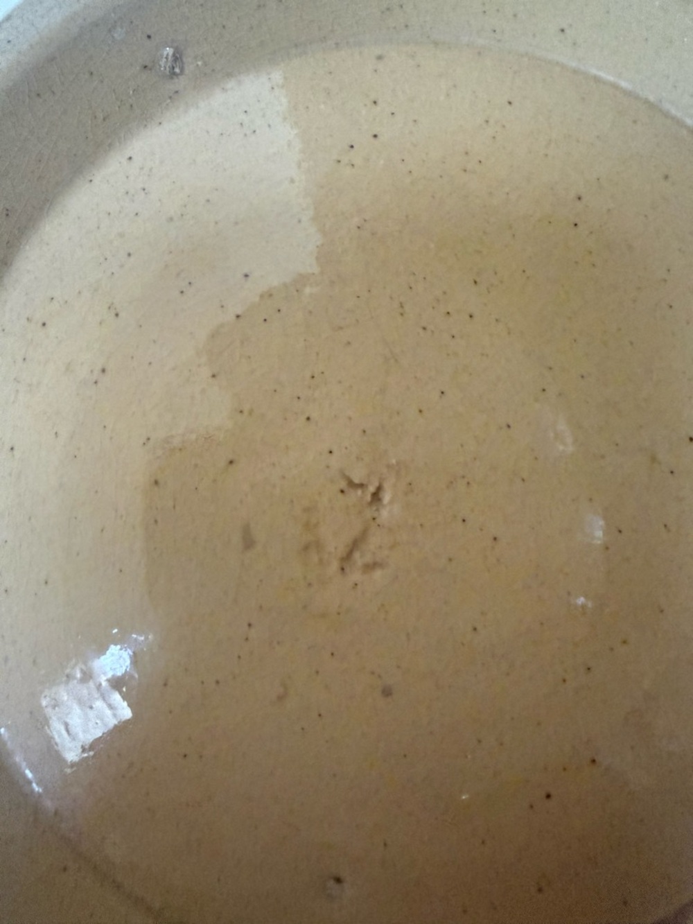 Antique Watt YellowWare 12" Mixing Bowl Single White Band Americana 19th Century - Picture 3 of 9